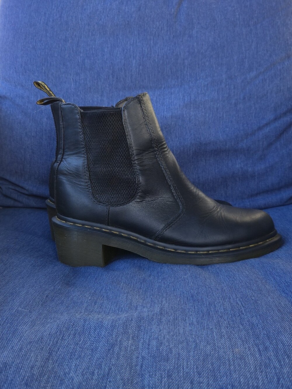 Dr. Martens Black Chelsea Leather Ankle Heeled Boots